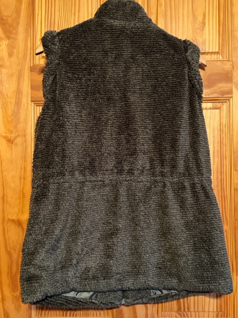 Democracy Cozy Plush Full Zip Vest in Dark Olive - Picture 6 of 8